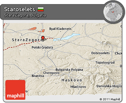 Shaded Relief Panoramic Map of Staroselets