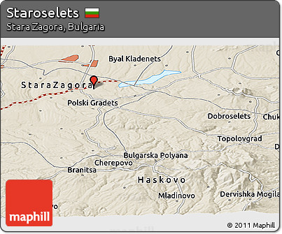 Shaded Relief Panoramic Map of Staroselets