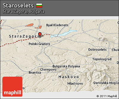 Shaded Relief Panoramic Map of Staroselets