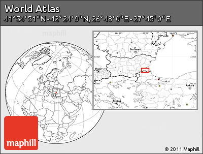 Blank Location Map of the Area around 42° 9' 30" N, 27° 16' 29" E