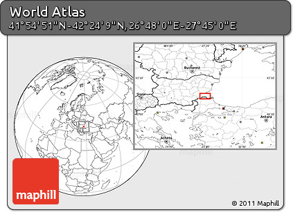 Blank Location Map of the Area around 42° 9' 30" N, 27° 16' 29" E