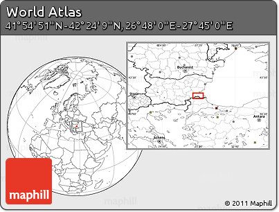 Blank Location Map of the Area around 42° 9' 30" N, 27° 16' 29" E