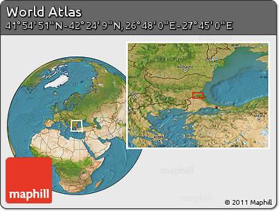 Satellite Location Map of the Area around 42° 9' 30" N, 27° 16' 29" E