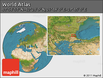 Satellite Location Map of the Area around 42° 9' 30" N, 27° 16' 29" E