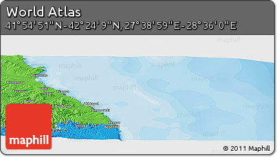 Political Panoramic Map of the Area around 42° 9' 30" N, 28° 7' 30" E