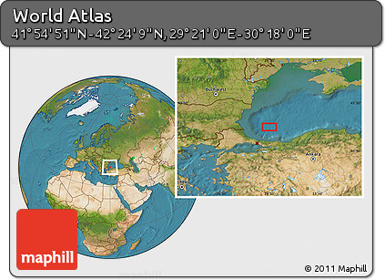 Satellite Location Map of the Area around 42° 9' 30" N, 29° 49' 30" E