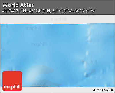 Physical 3D Map of the Area around 42° 9' 30" N, 30° 31' 29" W
