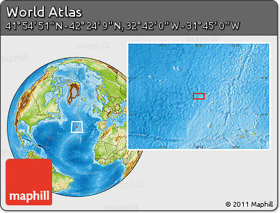 Physical Location Map of the Area around 42° 9' 30" N, 32° 13' 30" W