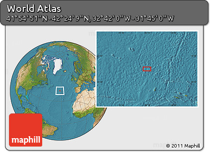 Satellite Location Map of the Area around 42° 9' 30" N, 32° 13' 30" W
