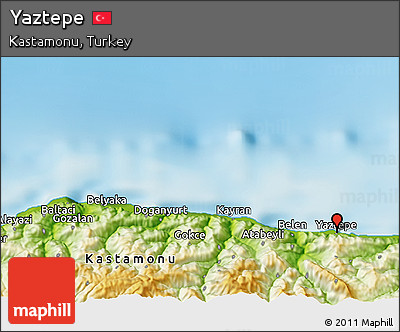 Physical 3D Map of Yaztepe