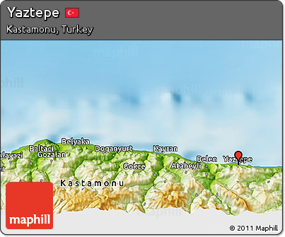 Physical 3D Map of Yaztepe