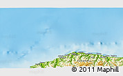 Physical 3D Map of the area around 42° 9' 30" N, 33° 13' 30" E