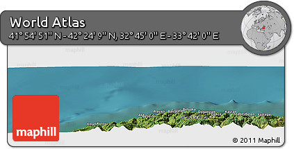 Satellite Panoramic Map of the Area around 42° 9' 30" N, 33° 13' 30" E