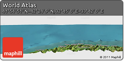 Satellite Panoramic Map of the Area around 42° 9' 30" N, 33° 13' 30" E