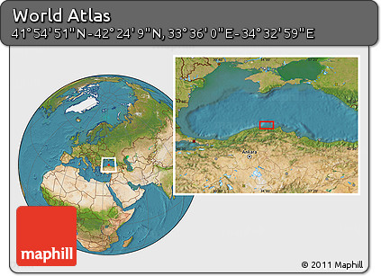 Satellite Location Map of the Area around 42° 9' 30" N, 34° 4' 30" E