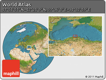 Satellite Location Map of the Area around 42° 9' 30" N, 34° 4' 30" E
