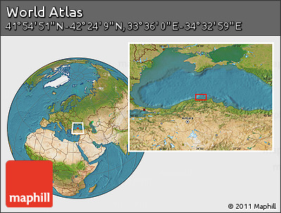 Satellite Location Map of the Area around 42° 9' 30" N, 34° 4' 30" E