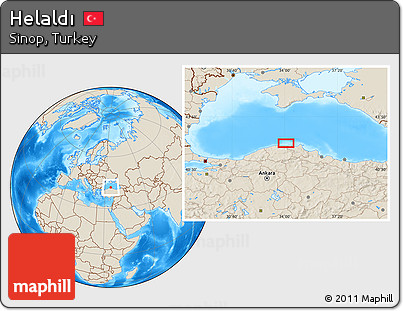 Shaded Relief Location Map of Helaldı