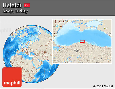 Shaded Relief Location Map of Helaldı