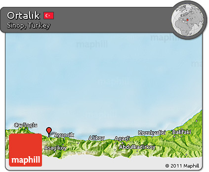 Physical 3D Map of Ortalık