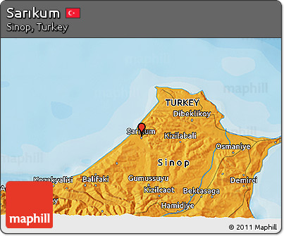 Political 3D Map of Sarıkum