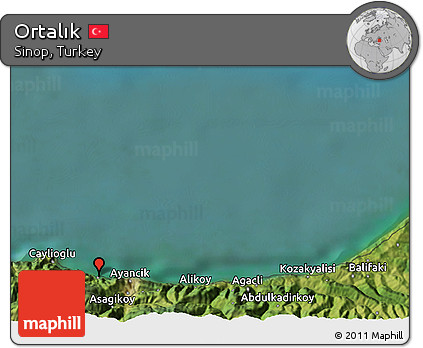Satellite 3D Map of Ortalık