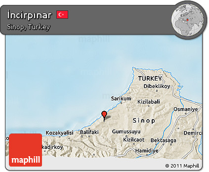 Shaded Relief 3D Map of İncirpınar