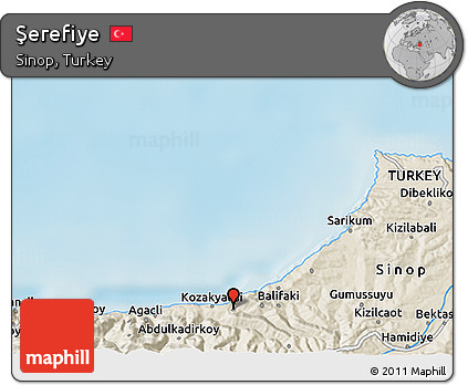 Shaded Relief 3D Map of Şerefiye