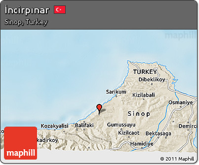 Shaded Relief 3D Map of İncirpınar