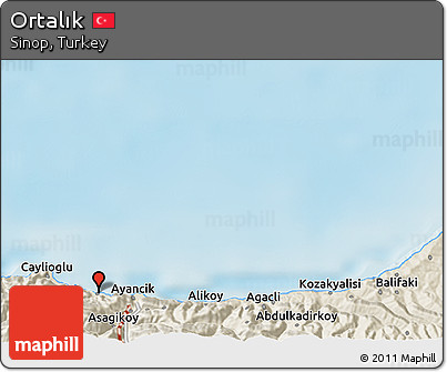 Shaded Relief 3D Map of Ortalık