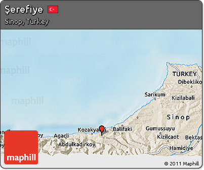 Shaded Relief 3D Map of Şerefiye