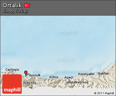 Shaded Relief 3D Map of Ortalık