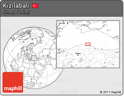 Blank Location Map of Kızılabalı
