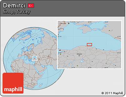 Gray Location Map of Demirci