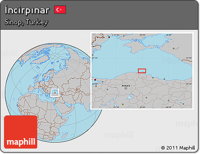 Gray Location Map of İncirpınar