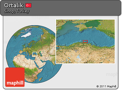 Satellite Location Map of Ortalık