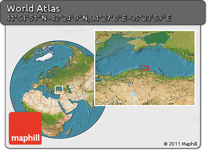 Satellite Location Map of the Area around 42° 9' 30" N, 34° 55' 29" E
