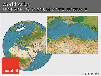 Satellite Location Map of the Area around 42° 9' 30" N, 34° 55' 29" E