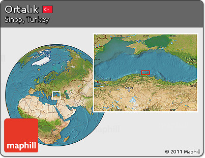 Satellite Location Map of Ortalık