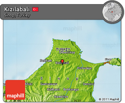 Physical Map of Kızılabalı