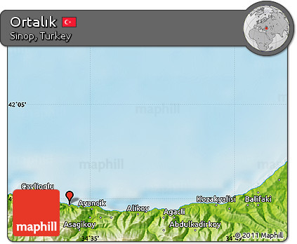 Physical Map of Ortalık