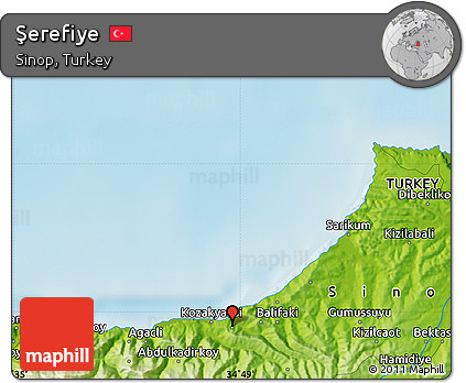 Physical Map of Şerefiye