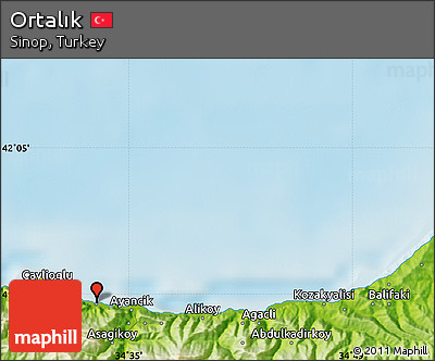 Physical Map of Ortalık