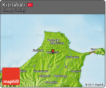 Physical Map of Kızılabalı