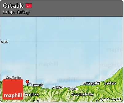 Physical Map of Ortalık