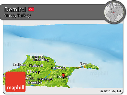 Physical Panoramic Map of Demirci