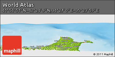 Physical Panoramic Map of the Area around 42° 9' 30" N, 34° 55' 29" E