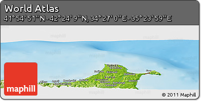 Physical Panoramic Map of the Area around 42° 9' 30" N, 34° 55' 29" E