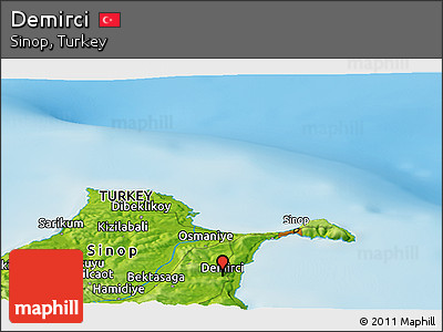Physical Panoramic Map of Demirci