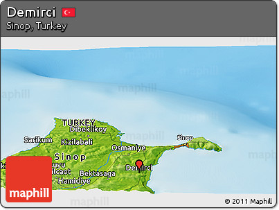 Physical Panoramic Map of Demirci